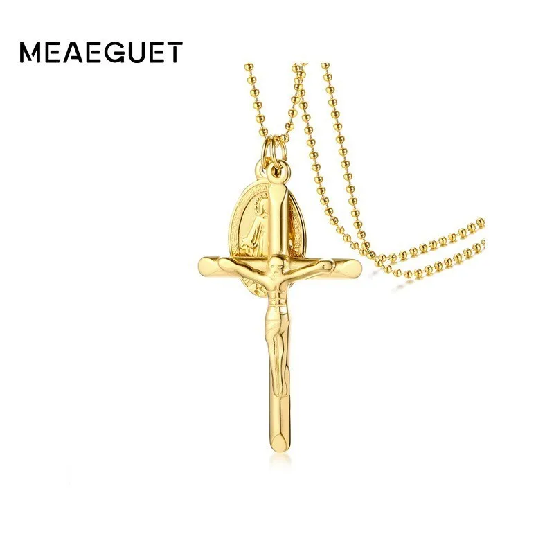 Stainless Steel Mary Conceived Without Sin Medal Charm Virgin Mary Pendant Necklace Jewelry