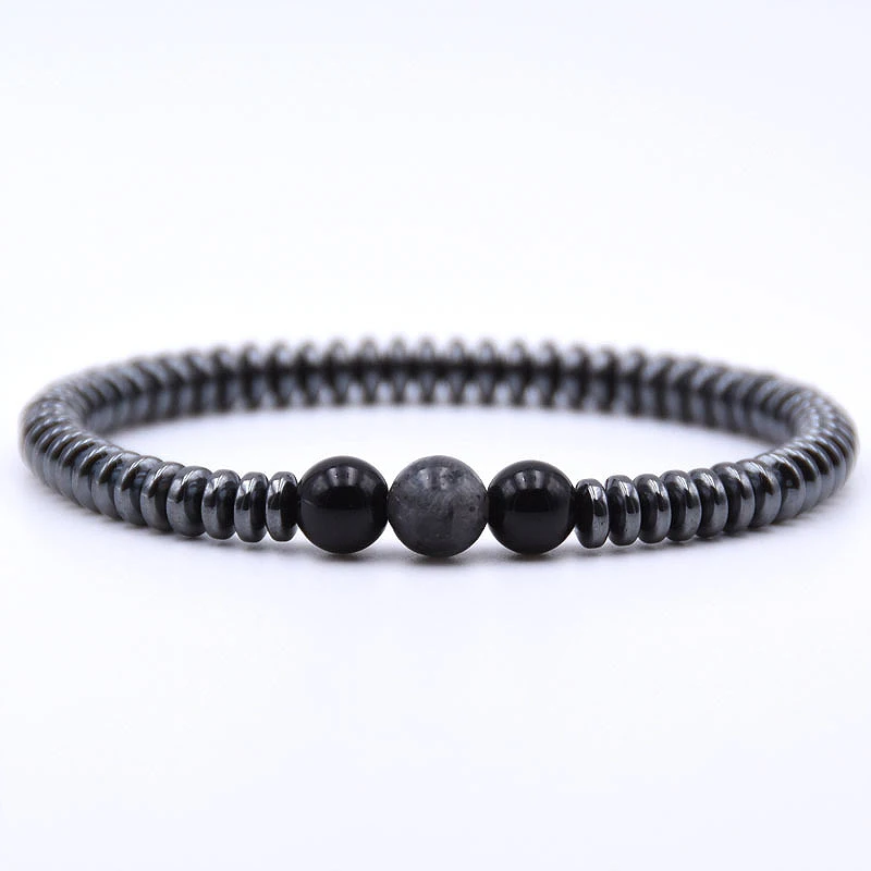 

Valentines Gift Bracelet Elastic Minimalist Natural Stone Black 1PC Wedding Adjustable Yoga 12 Colors Gifts Charm Hematite Beads