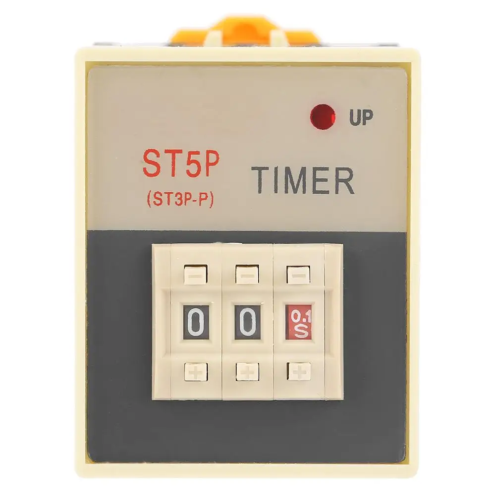 

ST5P 1-199 Seconds Delay Off Timer Relay Digital Display Time Relay with Base AC 220V Relays