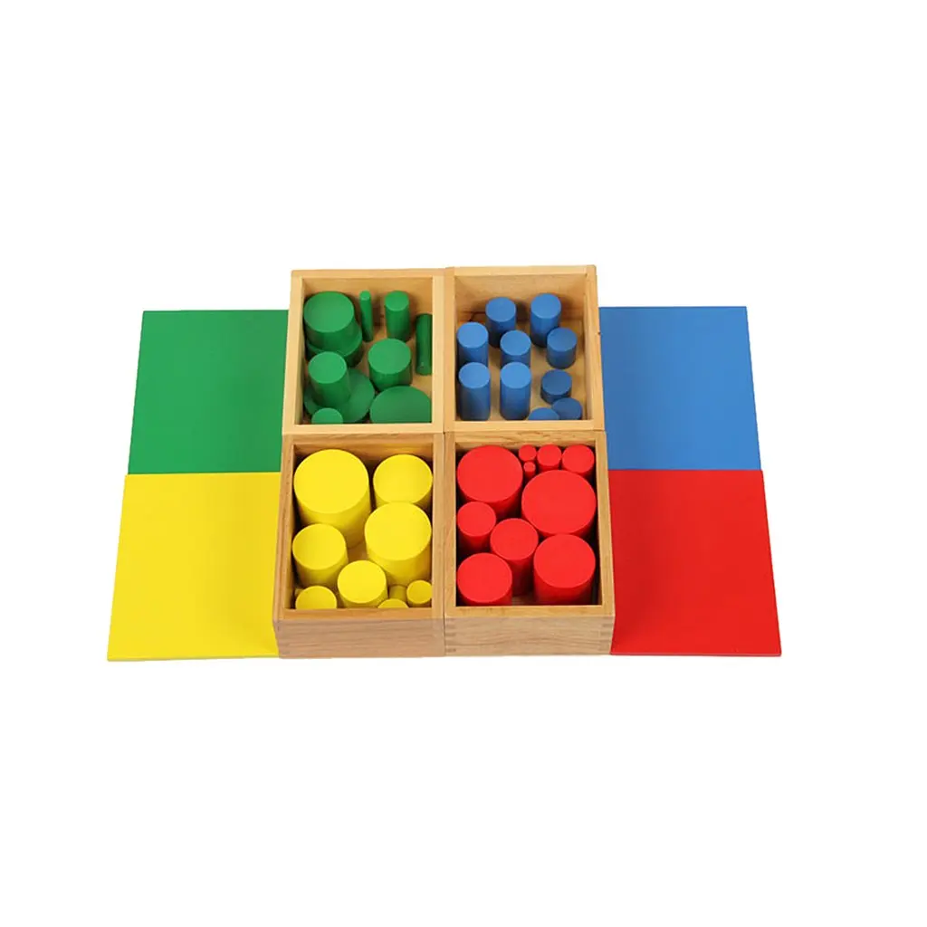 

Montessori Material Sensory Sense Visual Training 40 Cylinders Education Awakening Toy kindergarten Preschool for Kids Baby