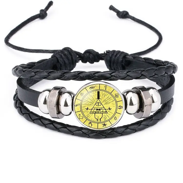 

New Gravity Falls leather bracelets men boys leather bracelets gifts adjustable bracelets drop shipping Gravity Falls accessorie