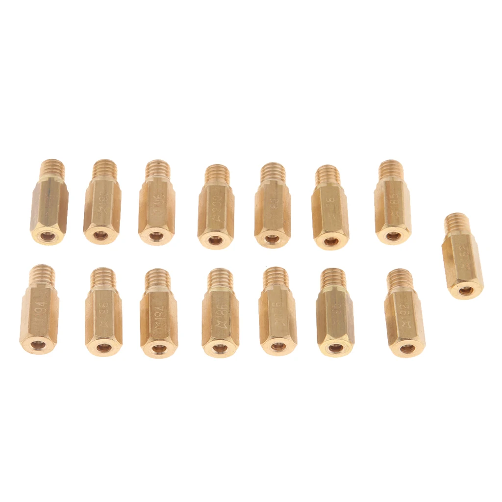 

15 Pcs/Set Motorcycle Carburetor Main Jet For Keihin PWK FCR OKO KOSO Motorcycle Carburetor injectors Nozzle