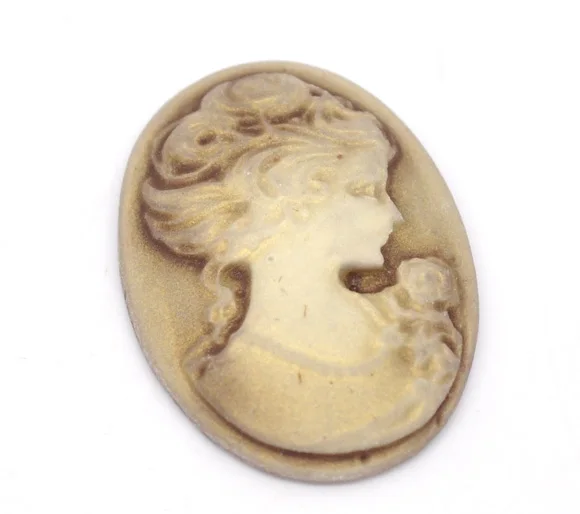 

DoreenBeads 50 Coffee Resin Lady Oval Cameo Embellishment 24x18mm (B13884) yiwu