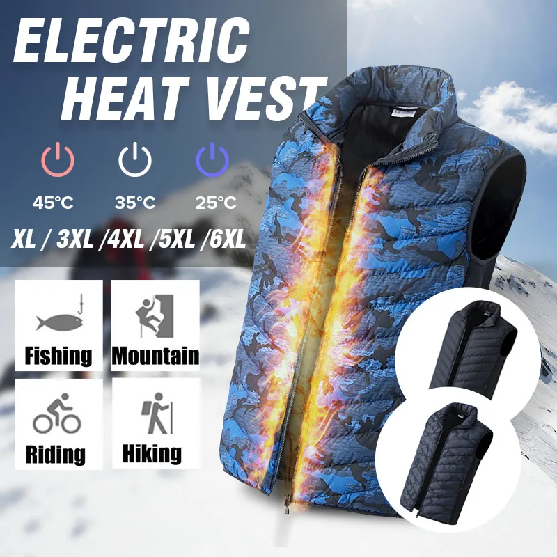 Electric Heated Vest Clothes for Men Polyester&Cotton Keep Warm Smart