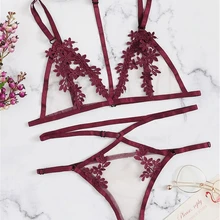 Новинка, летний сексуальный женский комплект, кружевной Цветочный бюстгальтер без косточек, комплекты, беспроводной бюстгальтер+ трусики, нижнее белье, Babydoll, сексуальный женский цветочный бюстгальтер