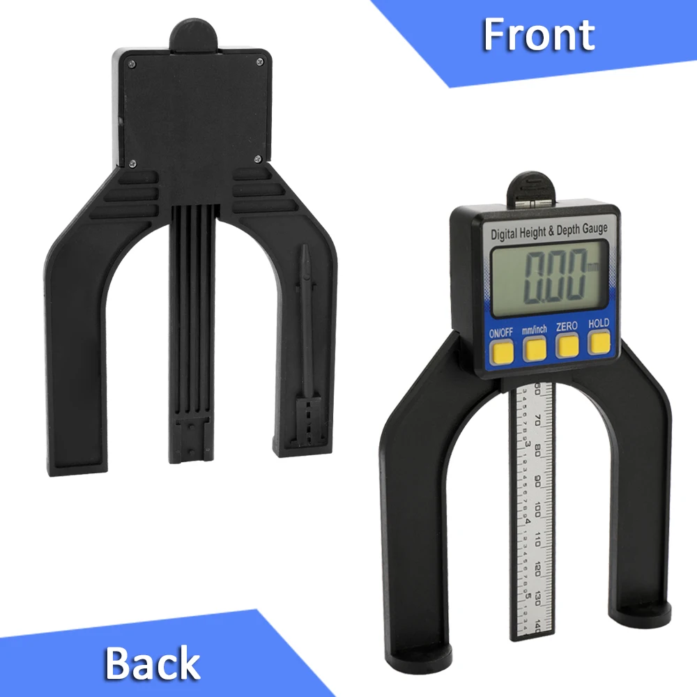 

LCD Digital Display Slide Caliper Vernier Ruler Height and Depth Gauge with Measuring Range of 0-85mm Bottom with Magnets
