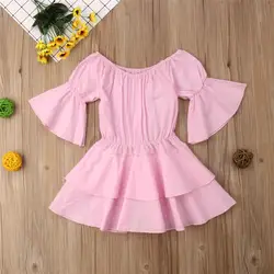 2019 г. модные платья для новорожденных маленьких девочек розовый милые платья для принцессы