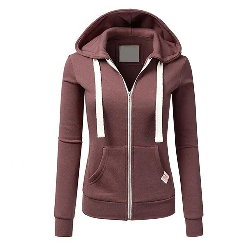 الربيع الخريف عداء ببطء البلوز النساء هوديس سستة طويلة الأكمام بلون يتأهل معطف عارضة الرياضية اللياقة البدنية سترة سوداء