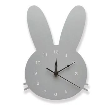 

Nordic Style Wall Clock Ice Cream Rabbit Wooden Children's Room Mute Clock Pendulum Clock Wooden Wall Home Decoration 50Q104