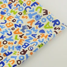 Новинка хлопок ткань саржа синие буквы дизайн домашний текстиль Скрапбукинг Украшение с помощью квилтинга ткань для пэчворка ткани постельные принадлежности