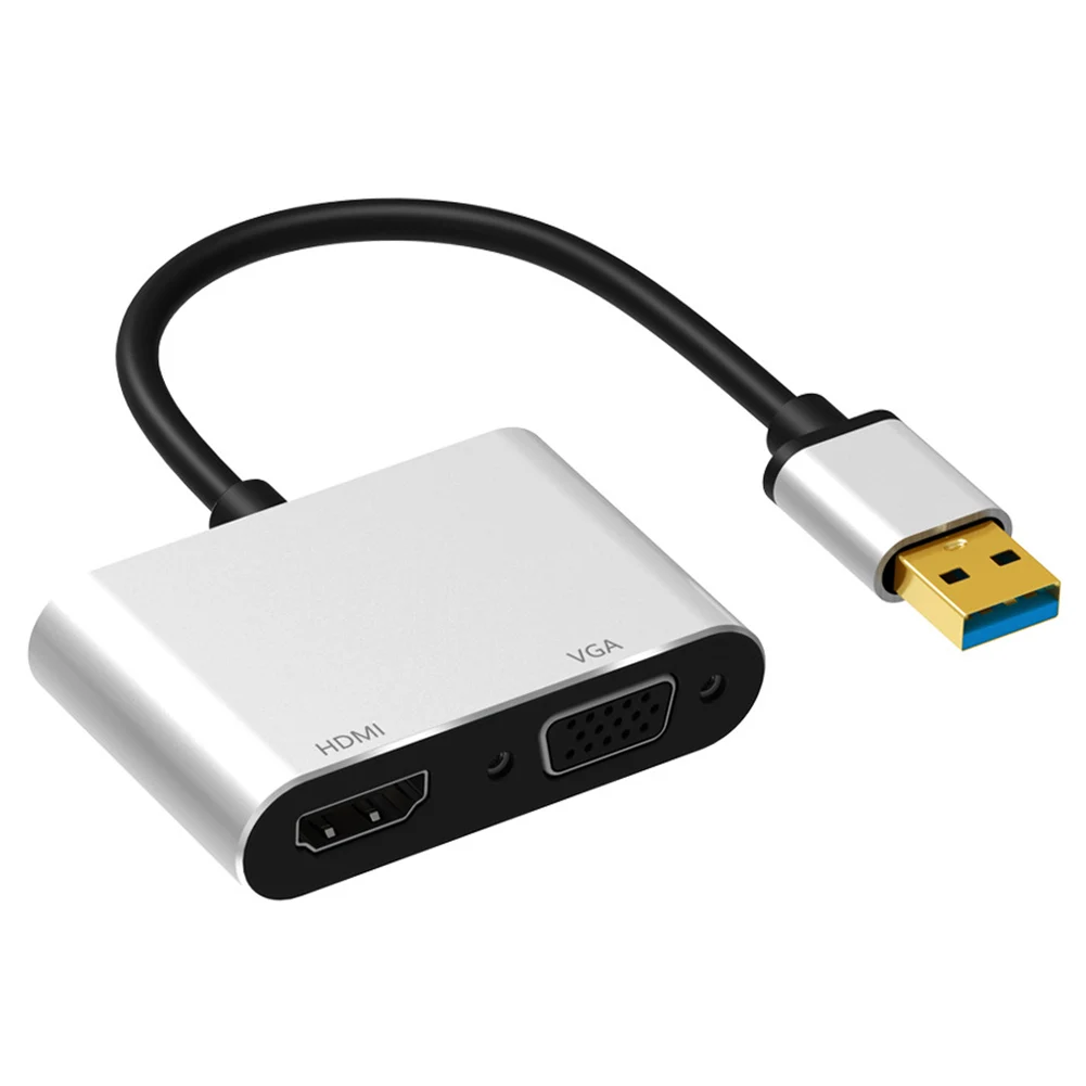 Горячая AMS-USB3.0 Для адаптер Hdmi VGA 2 к 1080 P мульти-дисплей USB 3,0 к Hdmi аудио-видео кабель конвертер для Macbook ноутбук ПК