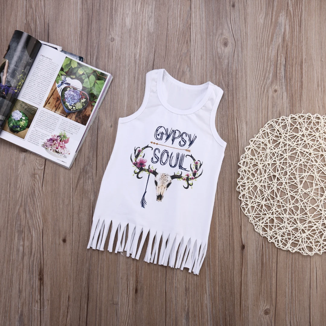 

Baby Toddler Girl Gypsy SOUL Tasseled Hem Tank Top