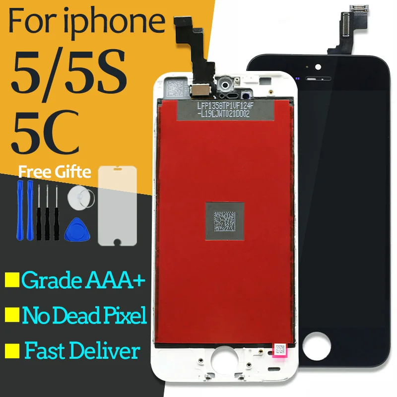

For Apple iPhone 5 5S 5C LCD Display Touch Digitizer Screen Replacement Black/White for iphone 5 lcd