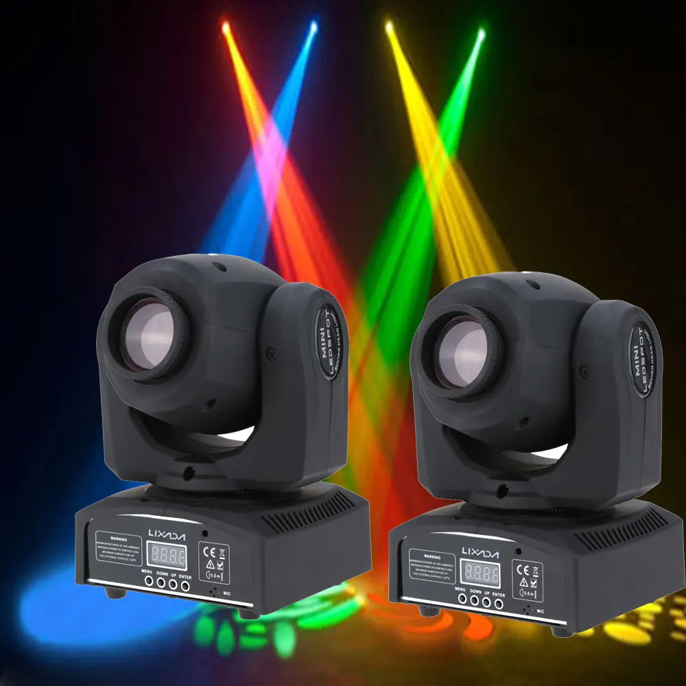 

8 Colors DMX-512 Mini Moving Head Light Party Disco Show 25W DJ Stage Light LED Stage Light with Shapes Automatic 9/11 Channel
