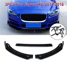 3 шт. глянцевый черный Автомобильный передний бампер для Jaguar XE 2018-2017 Замена наружных частей переднего бампера для губ накладка