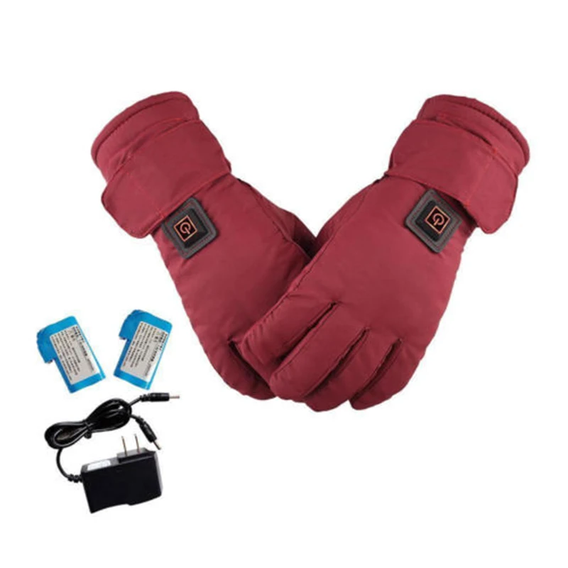 

Unisex Winter Warm Battery Powered Heated Touch Screen Gloves Red Motorcycle Hunting Car Heating Waterproof Back Gloves