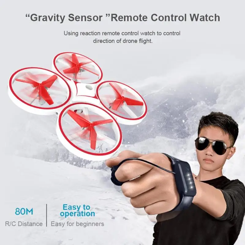 

Infrared RC Airplane Plane 2.4G Remote frequency Remote Control Watch Interactive Induction Quadrocopter Drone Toy
