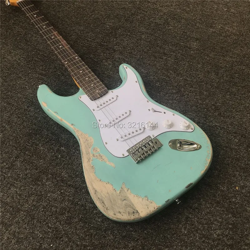 В наличии. Ручная do old guitar s реставрация древних путей электрогитара зеленый