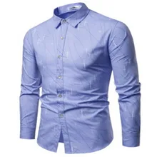 Модные мужские рубашки Роскошные повседневные Формальные Рубашки с длинным рукавом с принтом v-образным вырезом Slim Fit деловые мужские рубашки топы