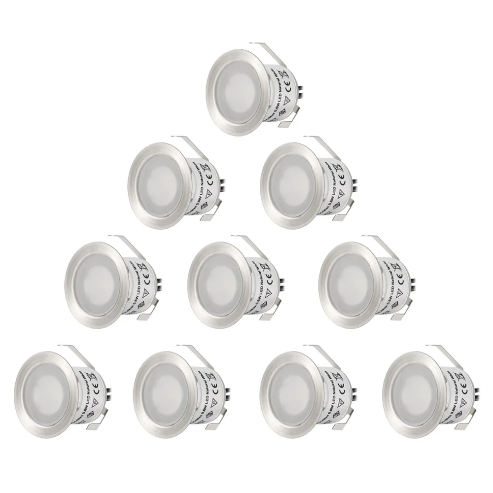 

0.6W 12V 50LM 10pcs Multifunctional 5500K Recessed LED Light Spotlight Flashlight