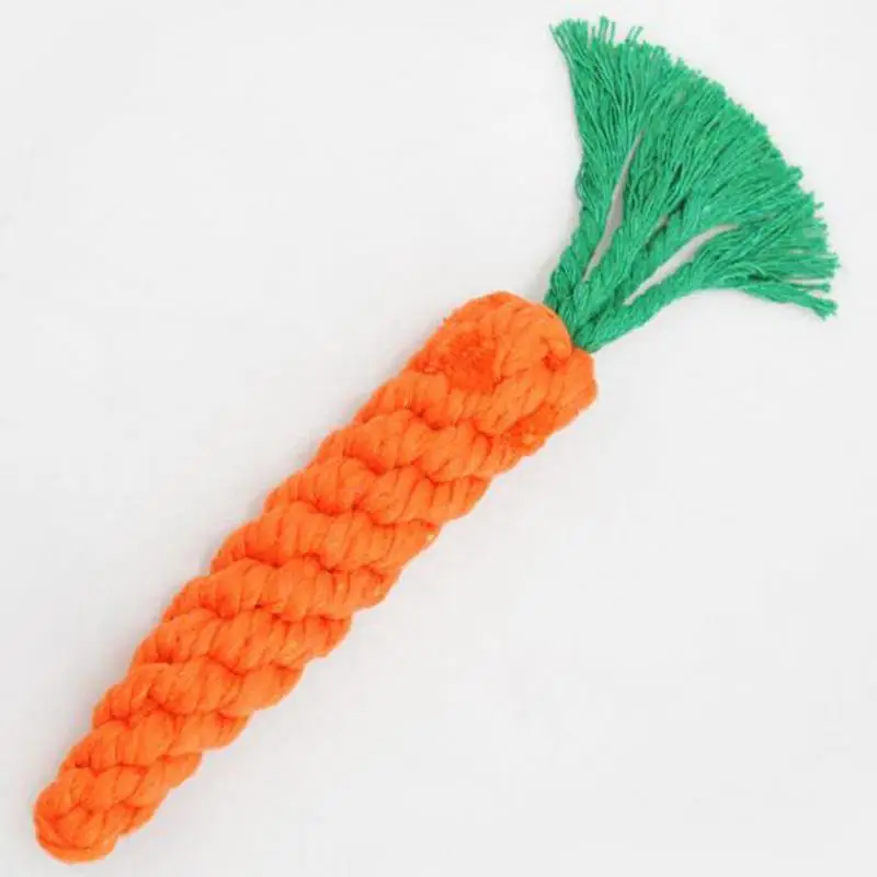 Домашнее животное веревка из хлопка для собак игрушка в форме моркови собака укус чистые зубы молярный Узел игрушка Щенок собака укус Веревка плетение игрушка домашнее животное решение