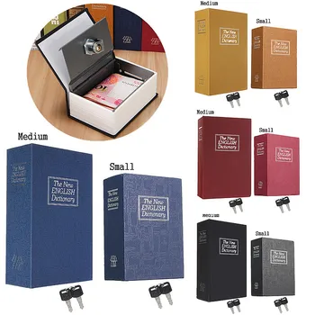 

Security Simulation Dictionary Book Case Home Cash Money Jewelry Locker Secret Safe Storage Box With Key Lock Small Medium Size