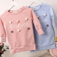 Свитер с длинными рукавами для маленьких девочек, платье, туника, топы, осенне-зимнее модное платье