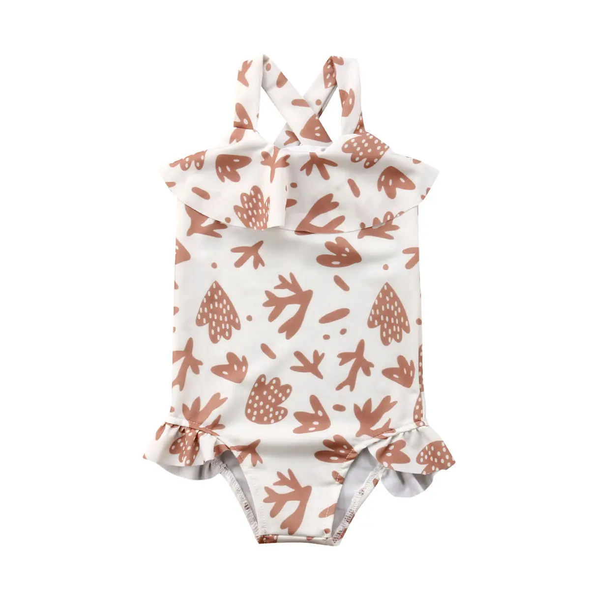 

Kids Baby Girl Sleeveless Cape Collar Print Tankini Swimsuit Swimwear Swimming Bathing Suit Beach