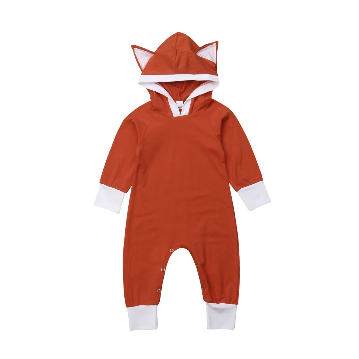 Cute Baby Romper Jumpsuit 3D Fox Ear Hooded Cotton Newborn Baby Boys