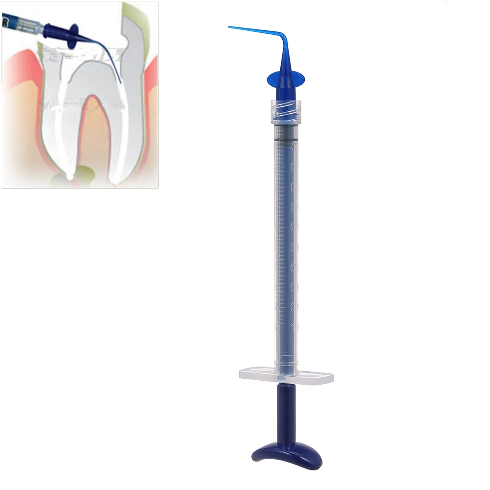 Dental Irrigation Syringe with 10 Pieces Rinse Tips Teeth Whitening Flexible Composite Resin Rinse Tip Endo