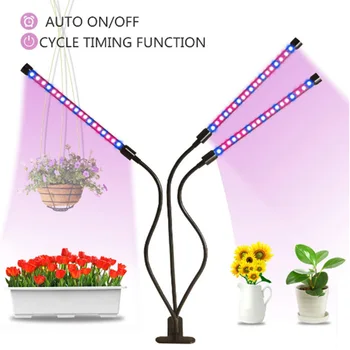 

Three-Heads LED Grow Light 360 Flexible 3 Time Modes Function Dimmable Full Spectrum LED Grow Lamp USB Plug for Desktop Plants