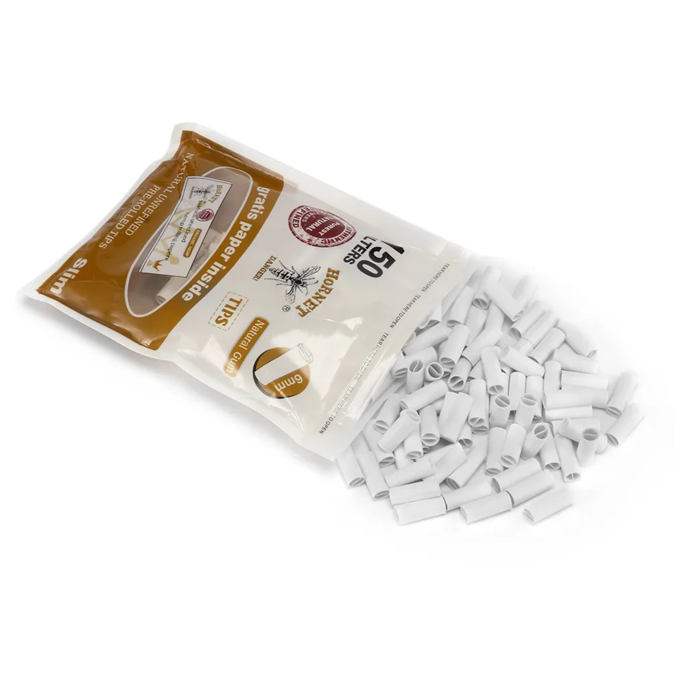 

6mm Pre-Rolled Natural Unrefined Cigarette Filter Smoking Rolling Paper Tips Tobacco Paper