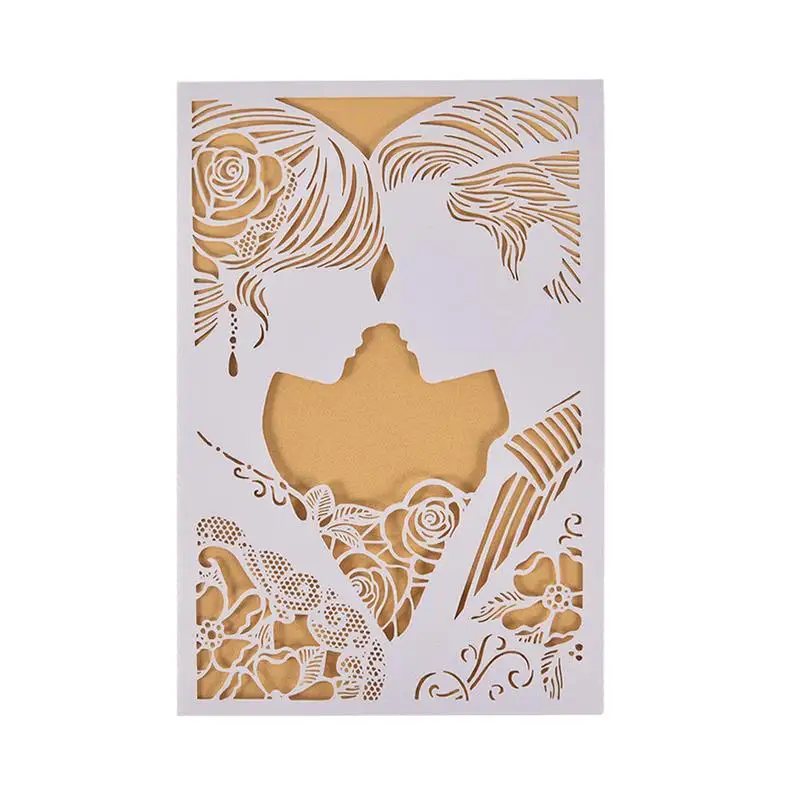  10PCS Hollow Greeting Cards Invitation Letter Cover Wedding Invitation Letter Party Supplies Invita - 33003782983