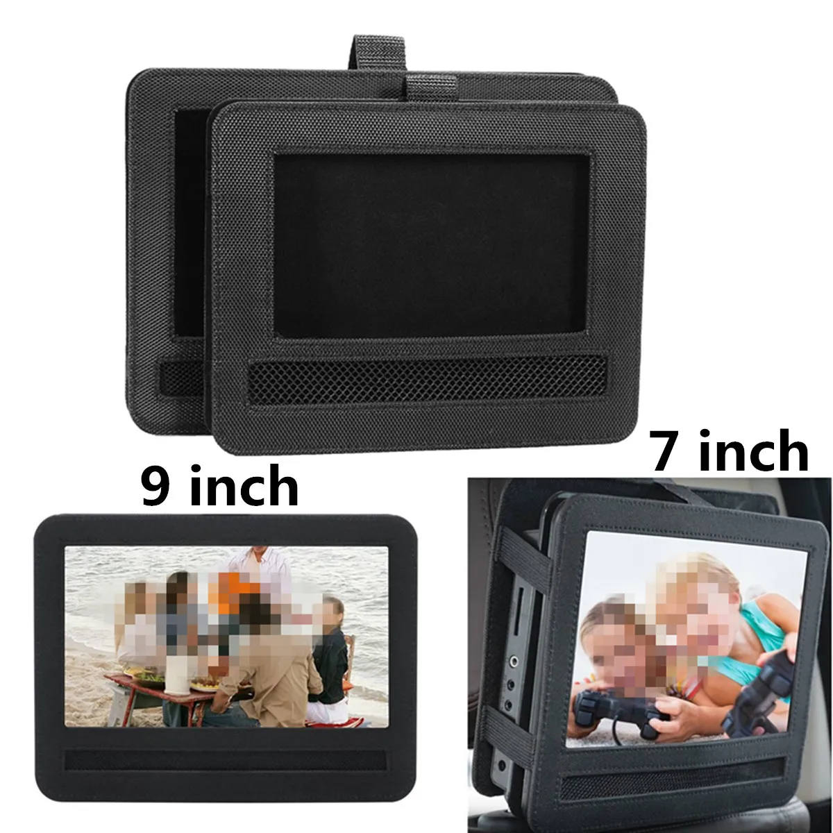 

Player Case Car dvd support Headrest Mount Case Holder Bag Black for 7" 9" Portable DVD Player Cover