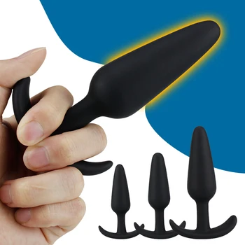 100% Safe Silicone Dildo Butt Plug Anal Plugs Unisex Sexy Stopper 3 Different Size Adult Sex Toys for Men/Women Trainer Massager 1