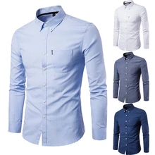 Модный бренд Camisa Masculina, рубашки с длинным рукавом для мужчин, приталенный дизайн, формальные повседневные мужские рубашки, размер M-3XL