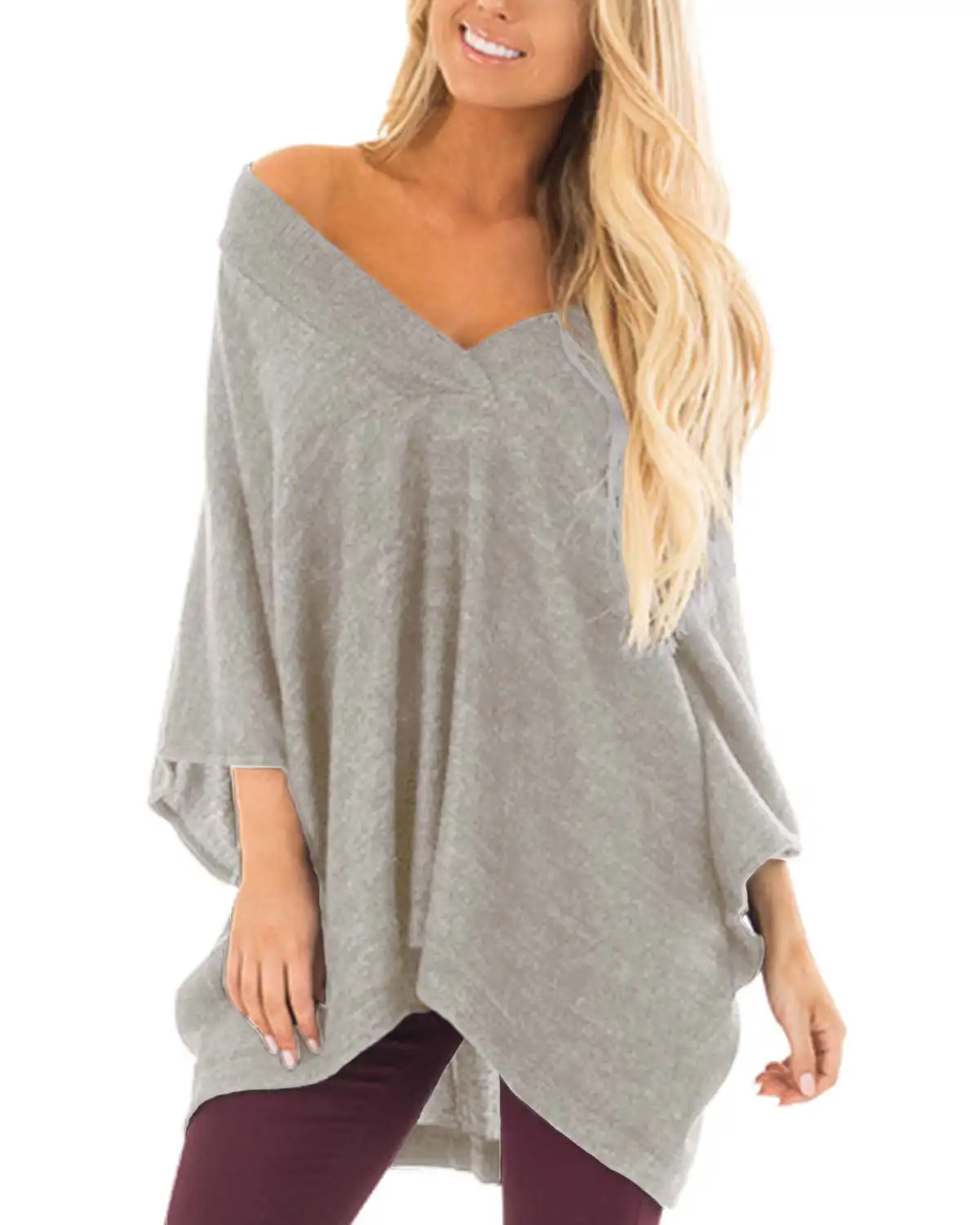 

ZANZEA 2019 Summer Women Pullover Tee Shirt Casual Loose Half Bat Sleeve Sexy V-Neck Solid Vintage Female T-Shirts Plus Size 2XL