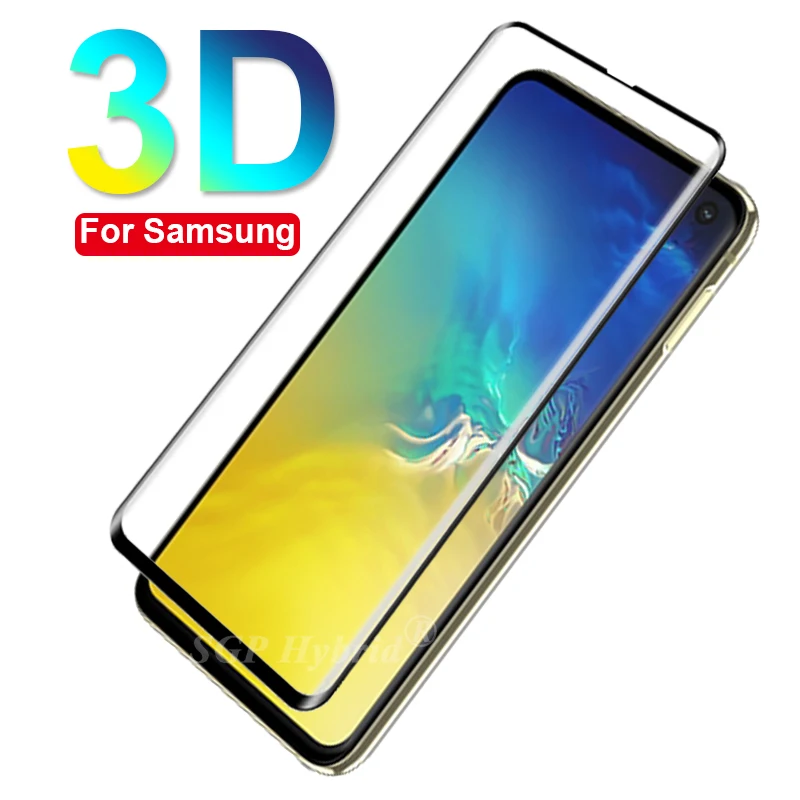 3D curverd screen proector glass on for samsung S10 /S10e/S10 lite light/S10 plus protective safety S 10 fim full cover | Мобильные
