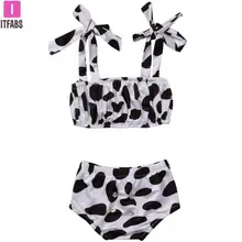 Летний милый комплект из двух предметов бикини для маленьких девочек Купальники малышек малышей Детский комплект бикини купальный костюм