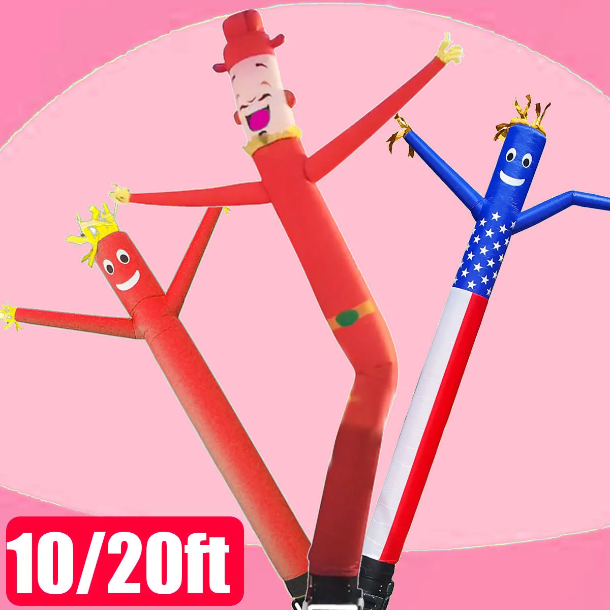 

10/20FT Inflatable Advertising Air Sky Human Tube Puppet Flag Wavy Man Wind Carton Advertsing Model Toy