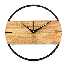 Reloj de pared Vintage relojes de madera de diseño Simple moderno para dormitorio pegatinas 3D Reloj de pared de madera decoración del hogar silencioso de 12 pulgadas