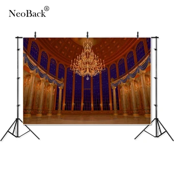 

NeoBack Castle Hall Columns Blue Night Sky Party Children Birthday Photocall Photography Background Studio Photo Backdrops