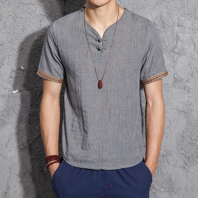 2019 الصيف جديد الرجال قميص الأزياء الصينية نمط الكتان صالح سليم عارضة قصيرة الأكمام قميص Camisa الاجتماعية الأعمال اللباس قمصان 2019 الصيف جديد الرجال قميص الأزياء الصينية نمط الكتان صالح سليم عارضة قصيرة الأكمام قميص Camisa الاجتماعية الأعمال اللباس قمصان