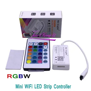 

New Mi Light RGBW WIFI Controller 24 Key IR Remote Control Smartphone 4G Compitable With Alexa Voice DC12/24V For RGBW LED Strip