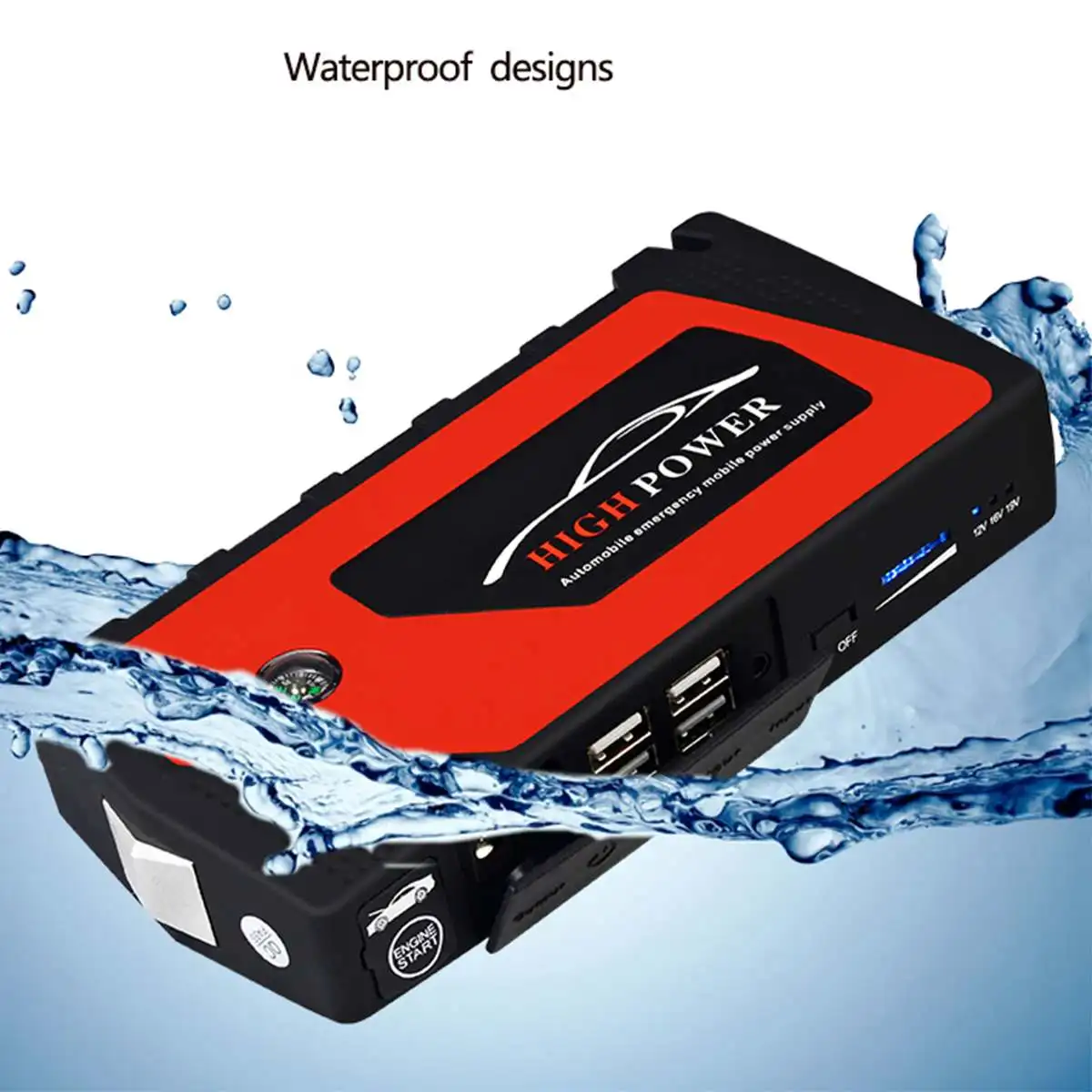Car Jump Starter Emergency 69800mAh 12V Starting Device 4USB SOS Light Mobile Power Bank Car Charger For Car Battery Booster LED