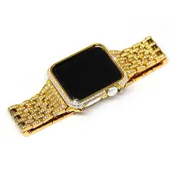 38-42 мм браслет для Apple Watch Series 4 1 2 3 Кристалл Rhinestone Diamond Watch Band роскошные нержавеющая сталь ремешок Ремешки для часов iwatch