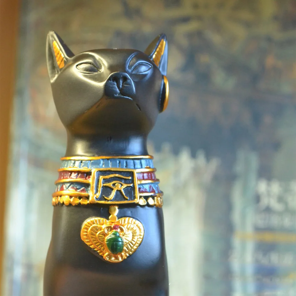 Древний Египетский Бастет кошка статуэтку богини с 2 чайными лампочками подсвечники горелка(7," высокий) A