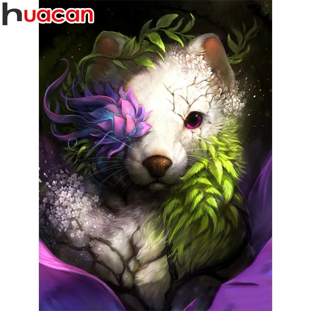 

HUACAN DIY Diamond Painting Full Square Animal Mosaic Picture Of Rhinestone 5D Diamond Embroidery Bear Home Decoration Sale
