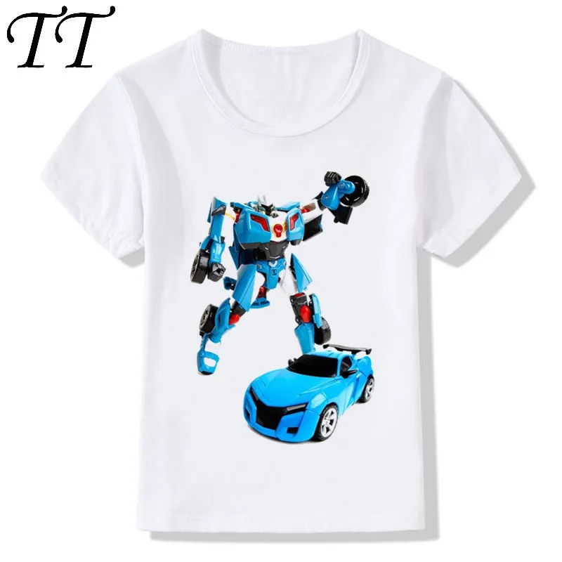 

2019 Children Tobot Print Funny T-Shirts Kids Summer Tops Boys/Girls Short Sleeve Clothes Casual Toddler Baby Tee shirt,HKP2179