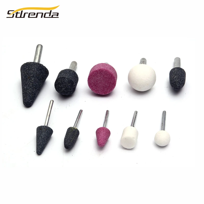 Stlrenda 10pcs Set 1 4 1 8 Shank Mounted Stone Grinding Head Ball Clinder Cone Oval Dremel Abrasive Tools Accessories Abrasive Tools Aliexpress